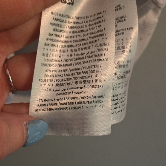 Large Guess White Ribbed Short Sleeve Wrap Top Classic Minimalist Basic Simple - Picture 4 of 6